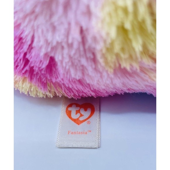 Ty Beanie Boo  Fantasia The Unicorn  Pink w/Golden Horn Medium 9" P1 - Picture 5 of 6